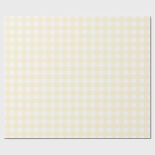 Pastel Lemon Gingham Wrapping Paper Geschenkpapier (Flach)