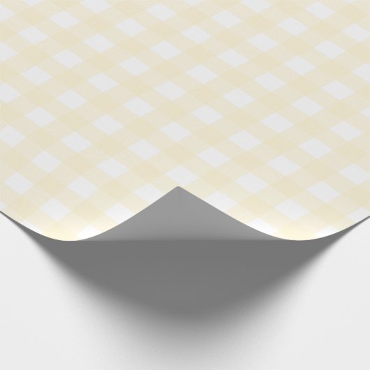 Pastel Lemon Gingham Wrapping Paper Geschenkpapier (Ecke)