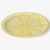 Pastel Lemon Slice Limoncello Party Pappteller (Schrägansicht)