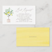 Pastel Lemon Tree Babydusche Buchungskarte Platzkarte (Vorne/Hinten)