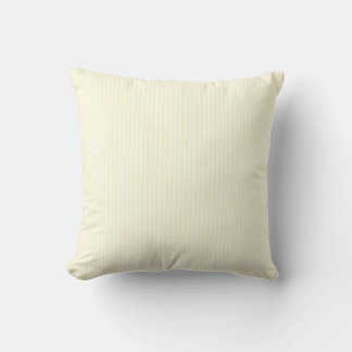 Pastel Lemon Yellow and White Stripes Pale Yellow Kissen