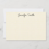 Pastel Lemon Yellow Mini Gingham Mitteilungskarte (Vorderseite)