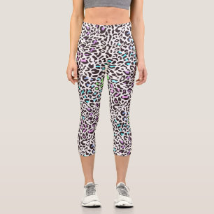 Pastel Leopard Druckkapriollegierung Capri Leggings