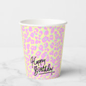 Pastel Leopard Print Happy Birthday Paper Cup Pappbecher (Rückseite)