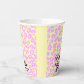 Pastel Leopard Print Happy Birthday Paper Cup Pappbecher (Links)