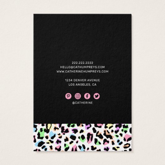 Pastel Leopard Print Juwelen Necklace Display (Rückseite)