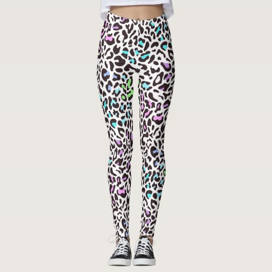 Pastel Leopard Print Leggings (Vorderseite)