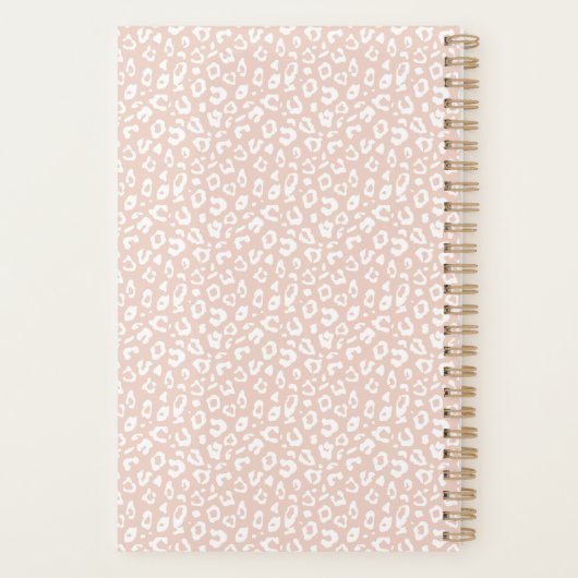 Pastel Leopard Print Personalisiert Planner | Blüt Planer (Rückseite)