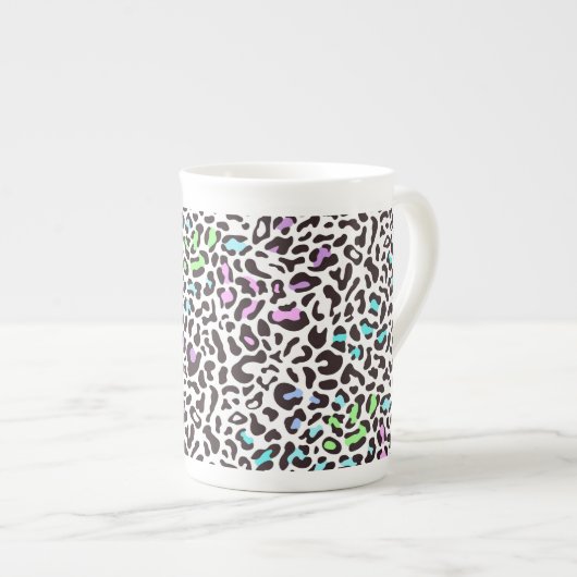 Pastel Leopard Print Porzellantasse (Vorderseite Rechts)