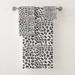 Pastel Leopard Spot Pattern Badhandtuch Set