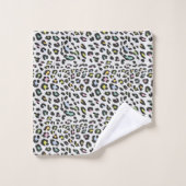 Pastel Leopard Spot Pattern Badhandtuch Set (Waschlappen)