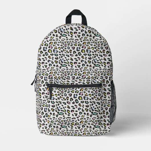 Pastel Leopard Spot Pattern Bedruckter Rucksack (Vorderseite)