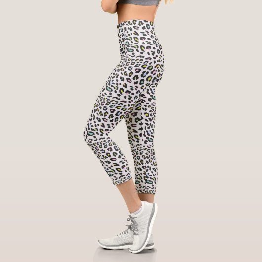 Pastel Leopard Spot Pattern Capri Leggings (Links)