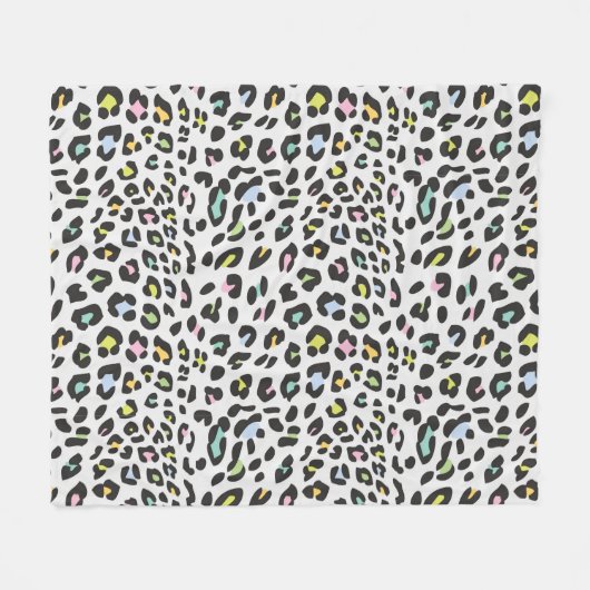 Pastel Leopard Spot Pattern Fleecedecke (Vorderseite (Horizontal))