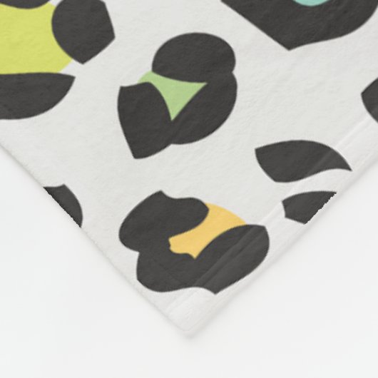 Pastel Leopard Spot Pattern Fleecedecke (Ecke)