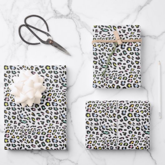 Pastel Leopard Spot Pattern Geschenkpapier Set (Vorderseite)
