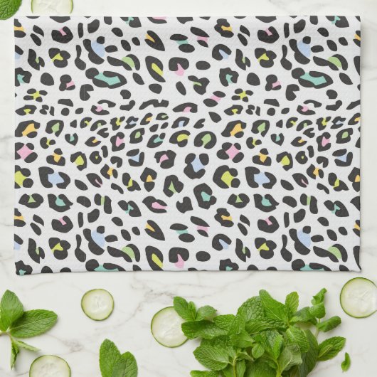 Pastel Leopard Spot Pattern Geschirrtuch (Gefaltet)