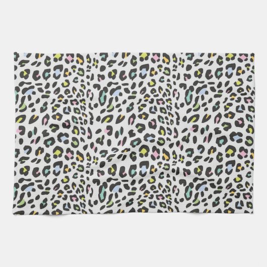 Pastel Leopard Spot Pattern Geschirrtuch (Horizontal)
