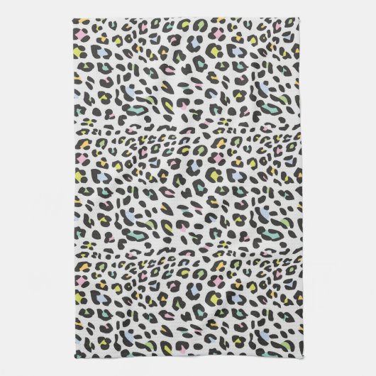 Pastel Leopard Spot Pattern Geschirrtuch (Vertikal)