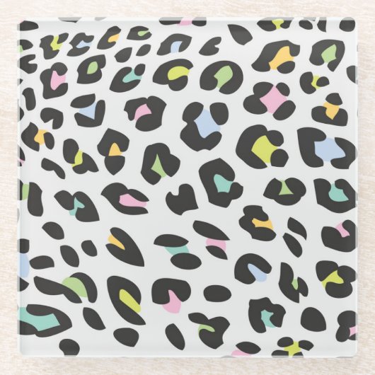 Pastel Leopard Spot Pattern Glasuntersetzer (Vorderseite)