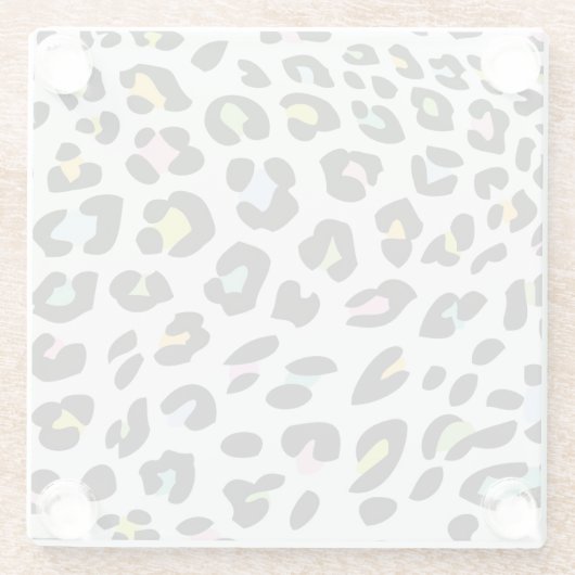 Pastel Leopard Spot Pattern Glasuntersetzer (Rückseite)