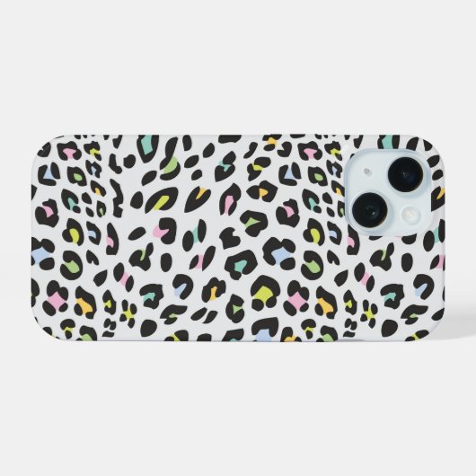 Pastel Leopard Spot Pattern iPhone 15 Hülle (Rückseite (Horizontal))