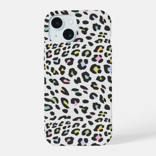 Pastel Leopard Spot Pattern iPhone 15 Hülle (Rückseite)