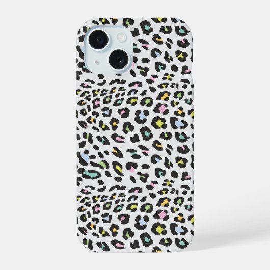 Pastel Leopard Spot Pattern iPhone 15 Hülle (Rückseite)