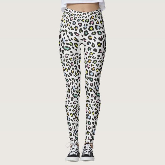 Pastel Leopard Spot Pattern Leggings (Vorderseite)