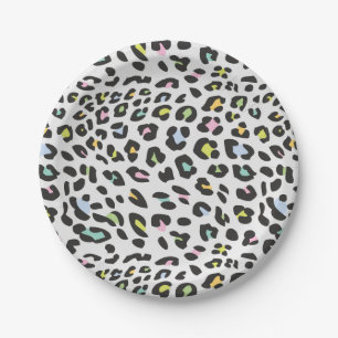 Pastel Leopard Spot Pattern Pappteller