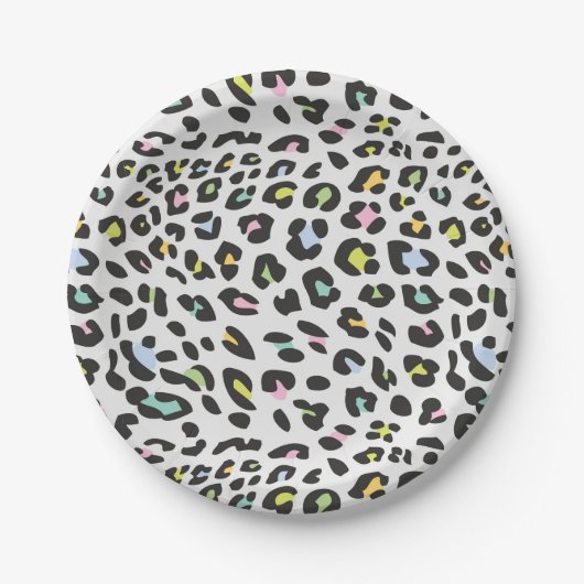 Pastel Leopard Spot Pattern Pappteller (Vorderseite)