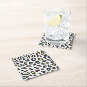 Pastel Leopard Spot Pattern Rechteckiger Pappuntersetzer (Vor Ort)