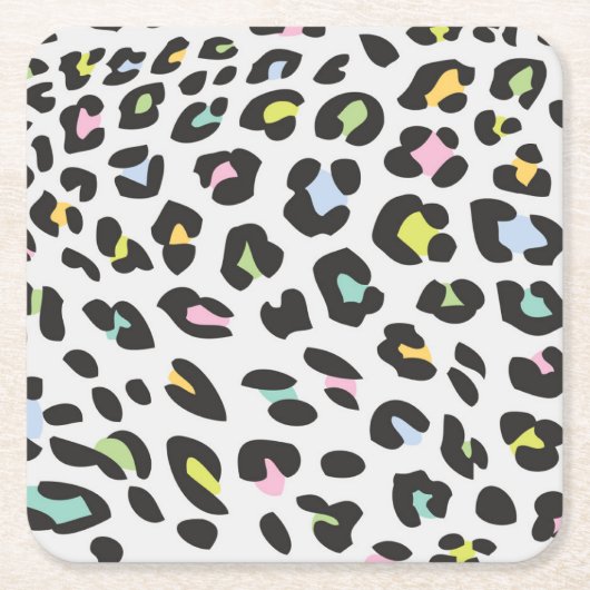 Pastel Leopard Spot Pattern Rechteckiger Pappuntersetzer (Vorderseite)