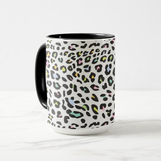 Pastel Leopard Spot Pattern Tasse (Vorderseite Links)