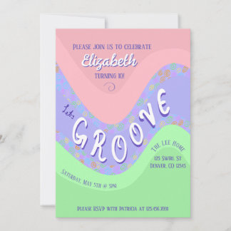 Pastel Lets Groove Mädchen-Geburtstagseinladung Einladung