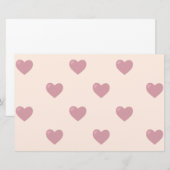 Pastel Liebe Hearts Briefpapier (Vorne/Hinten)