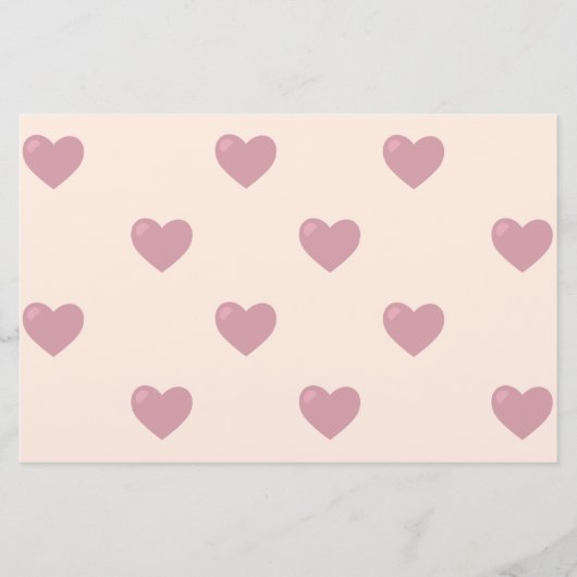 Pastel Liebe Hearts Briefpapier (Vorderseite)