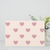 Pastel Liebe Hearts Briefpapier (Stehend Vorderseite)