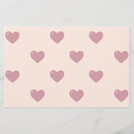 Pastel Liebe Hearts Briefpapier (Vorderseite)