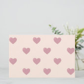 Pastel Liebe Hearts Briefpapier (Stehend Vorderseite)