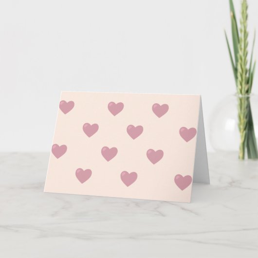 Pastel Liebe Hearts Karte (Vorderseite)