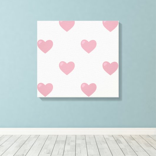 Pastel Liebe Hearts Leinwanddruck (Insitu (Holzboden))