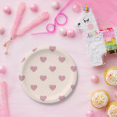 Pastel Liebe Hearts Pappteller (Party)