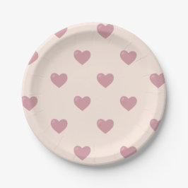 Pastel Liebe Hearts Pappteller