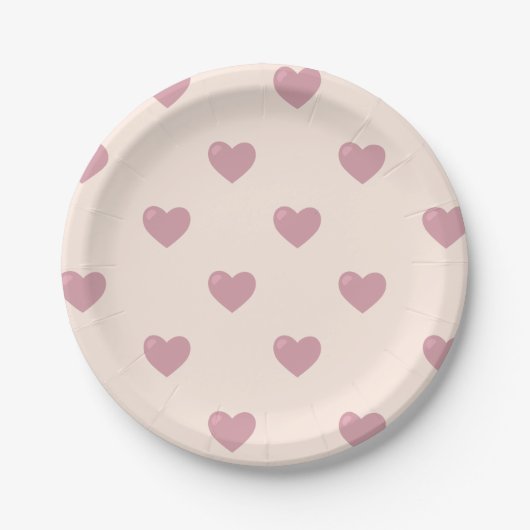 Pastel Liebe Hearts Pappteller (Vorderseite)