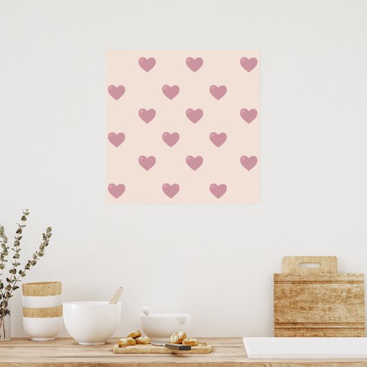 Pastel Liebe Hearts Poster (Küche)