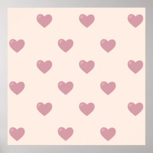 Pastel Liebe Hearts Poster