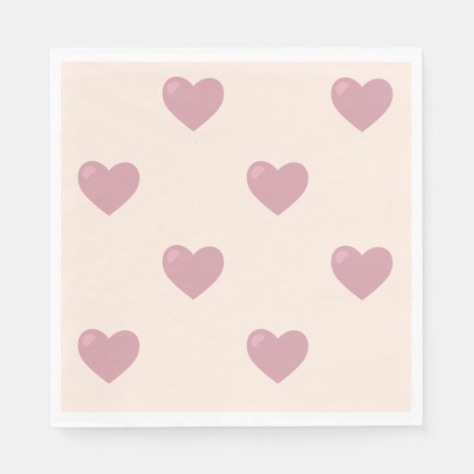 Pastel Liebe Hearts Serviette (Vorderseite)