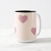 Pastel Liebe Hearts Zweifarbige Tasse (VorderseiteRechts)