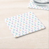 Pastel Liebe Herzmuster Rechteckiger Pappuntersetzer (angewinkelt)